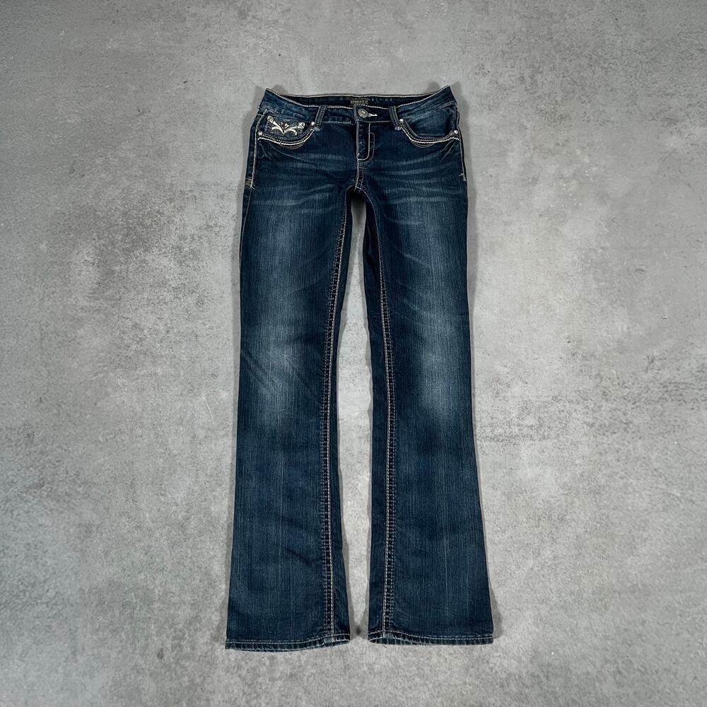 Bootcut Low Rise Hydraulic Gramercy Slim Boot Thick Stitch Women's Jeans Size: 8